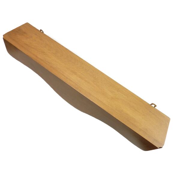 Vintage Wood Shelf Small Accent Display mcm Hanging Wall - Picture 2 of 5